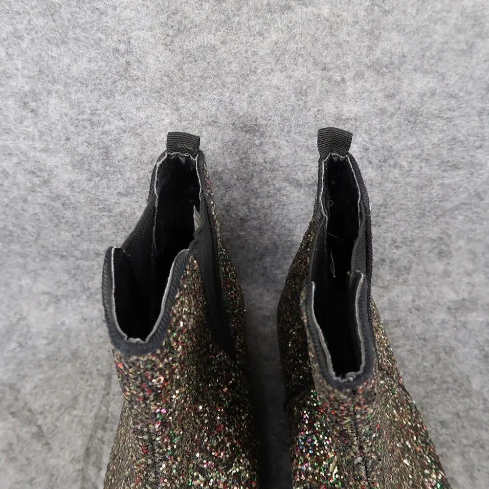Bebe Girl Shoes Kids 3 Boots Pull On Chelsea Glitter Bootie Block Heel Youth
